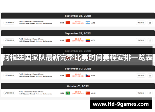 阿根廷国家队最新完整比赛时间赛程安排一览表